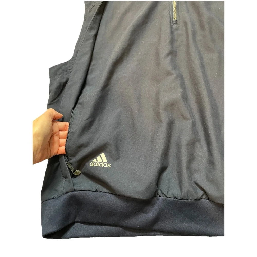 Adidas ClimaShell 1/4 Zip Golf Vest Windbreaker Navy Mens XL Pockets Preppy